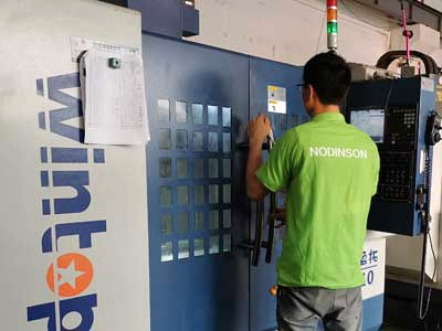 CNC machine operation in the workshop
